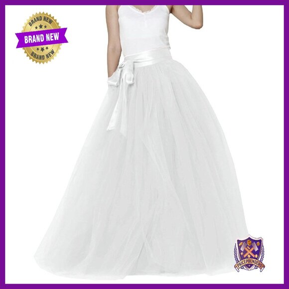 Long Tulle Skirt with Elastic Waistband for Prom Party Evening Wear